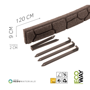 Obrzeże trawnikowe ogrodowe Stones 9 cm brązowe